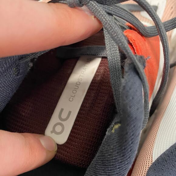 On Running Cloud Stratus Sneakers Shoes Pink White Red Active Gym Women's 8.5 - Picture 7 of 11